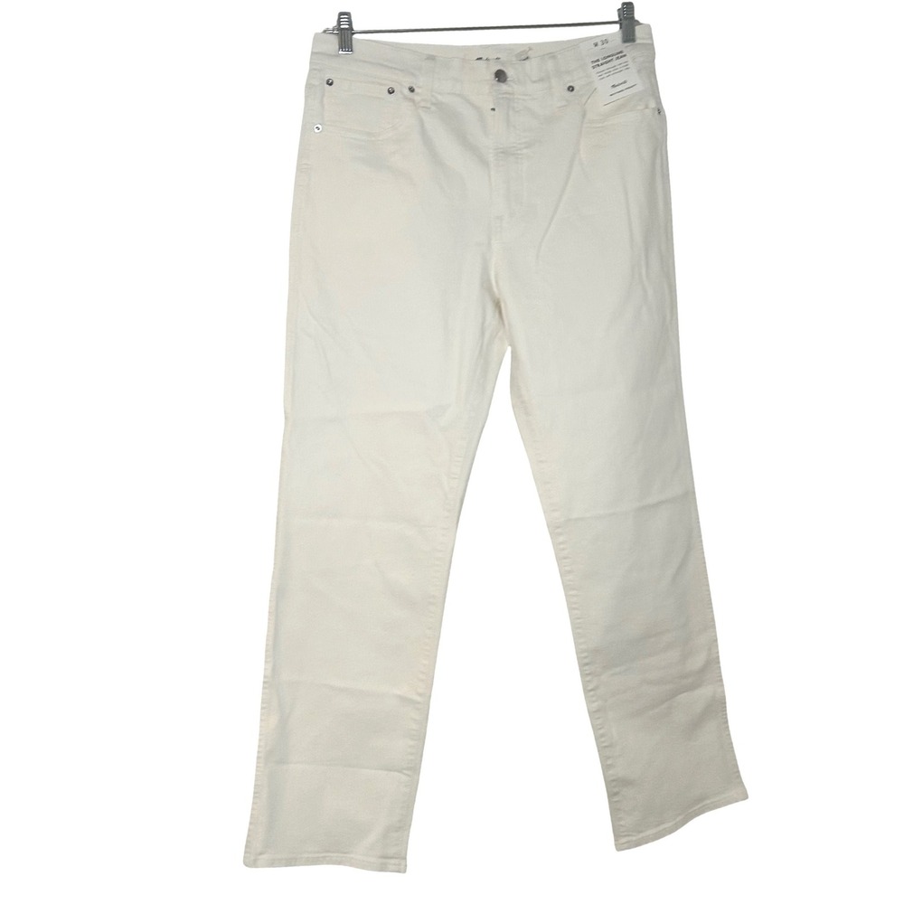 NWT Madewell The Longline Straight Jean in Tile white women's 30 preppy casual